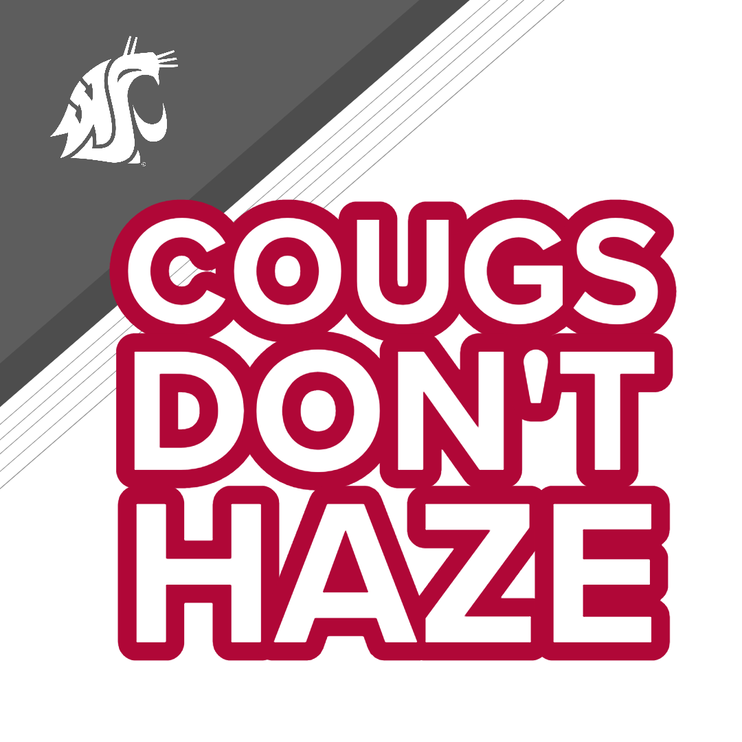 Text: Cougs Don't Haze